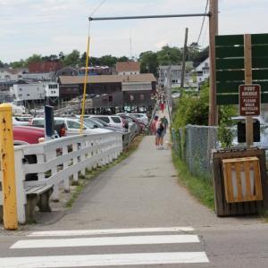 Imagine an east side footbridge entrance and footbridge as spectacular as the views the bridge affords. A fundraising effort to further beautify this treasure of the inner harbor is underway. SUE MELLO/Boothbay Register