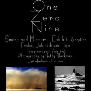 “Smoke and Mirrors” promo card with examples of Betty Blackman's dramatic photography. “Smoke and Mirrors” promo card with examples of Betty Blackman's dramatic photography.