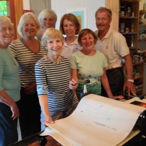 The Illuminateds: front, left: Carole Palmer, 'Cilla Alden; back row left: Betsy Wing, Priscilla Hayes, Susan Newbold, Mary Lou Newstead and Ron Salter. Missing from photo: Barbie Eldred, Mary Nelson and Pat McHold. JOE GELARDEN/Boothbay Register          