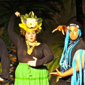 The gods of "Once On This Island:" Joel Biron (Papa Ge), Emily Moore (Asaka), Jeremiah Haley (Agwe) and Kristen Robinson (Erzulie). Courtesy of Susan Domeyer