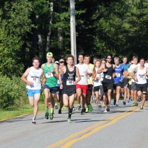 The July 27 Lobster Roll 5K ended as it began with the same three young runners leading the pack. Chase Brown, #19, finished first at 15:58, followed by Reilly Friedman, #48, at 16:03 and Robby Keough, #60, at 17:26. SUE MELLO/Boothbay Register.