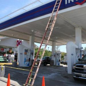 Some of the fuel pumps at Irving remain closed the afternoon of July 12 as workers tried to fix the problem. KEVIN BURNHAM/Boothbay Register