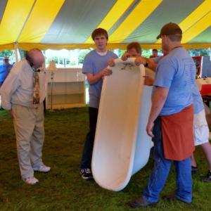 This cast-iron bathtub, which required four people to lift and carry it, sold for $250. KATRINA CLARK/Boothbay Register