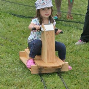 A young engineer propels a Krazy Kart. KEVIN BURNHAM/Boothbay Register