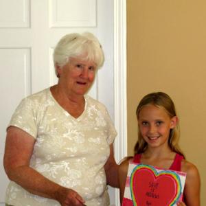 Margaret Perritt and contest winner Sophie Lance. Courtesy of the Boothbay Region Health & Wellness Foundation