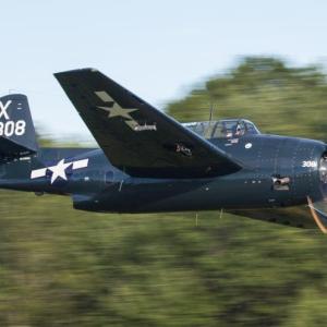 A TBM-3E Avenger from the Texas Flying Legends Museum Warbirds flies over the Wiscasset Municipal Airport during Wings Over Wiscasset. Courtesy of Dave Cleaveland/Maine Imaging/www.maineimaging.com 