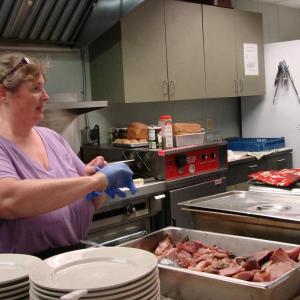 Julie Bellefleur of Wiscasset has been getting great reviews as the new cook at the senior center. SUSAN JOHNS/Wiscasset Newspaper