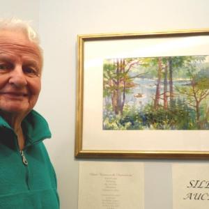 Carlton Plummer and his original watercolor, “Back Narrows.” Bids for the painting are now being accepted by the Boothbay Region Art Foundation in support of its scholarship fund. Courtesy of Boothbay Region Art Foundation/Svetlana Beattie photo
Carlton Plummer and his original watercolor, “Back Narrows.” Bids for the painting are now being accepted by the Boothbay Region Art Foundation in support of its scholarship fund. Courtesy of Boothbay Region Art Foundation/Svetlana Beattie photo