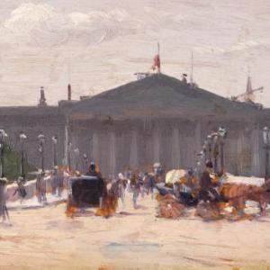 Anotole Eugene Hillairet (French, 1880-1928), “Le Pont de la Concorde, Paris,” oil on board. Anotole Eugene Hillairet (French, 1880-1928), “Le Pont de la Concorde, Paris,” oil on board.