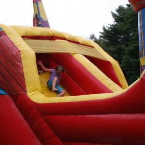 Kids will enjoy riding on the inflatables at the Camp K Carnival. KEVIN BURNHAM/Boothbay Register