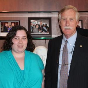 Danielle Lorrain and Sen. Angus King