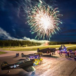 Fireworks end “Wings Over Wiscasset” with a bang on August 6. Courtesy of Dave Cleaveland/Maine Imaging/www.maineimaging.com 