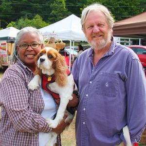 Laura Ingersol and Jerrett Hansen and their dog Corky, from Baltimore, Md. SUZI THAYER/Boothbay Register