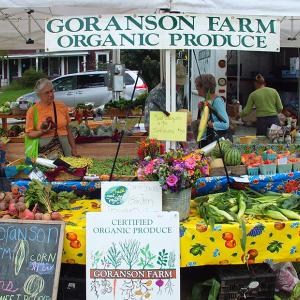 Goranson's stand is one of the most popular at the market. SUZI THAYER/Boothbay Register