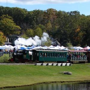 Take a ride in the steam-powered train while attending the annual Fall Foliage Festival at the Boothbay Railway Village. File photo