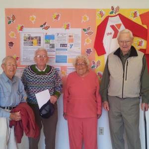 Congratulations to, from left, Dr. Ed Gibson, George Whitten, Maxine Tourtillotte and Ted Heidenreich. Courtesy of Meagan Hamblett Congratulations to, from left, Dr. Ed Gibson, George Whitten, Maxine Tourtillotte and Ted Heidenreich. Courtesy of Meagan Hamblett