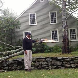 Robert W. Gascoigne after storm winds split a maple tree. JOE GELARDEN/Boothbay Register Robert W. Gascoigne after storm winds split a maple tree. JOE GELARDEN/Boothbay Register