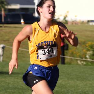 Sophia Thayer broke her personal record and the BRHS girls record on Saturday with a 20:00 finish. SUE MELLO/Boothbay Register