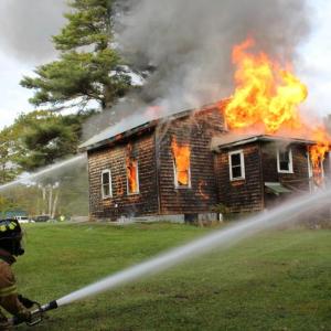 Controlled burn, Wiscasset Road, Boothbay, October 13, 2013
