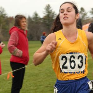 Sophia Thayer finished first for BRHS and third overall at 21:16. SUE MELLO/Boothbay Register
