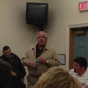 Southport resident Paul Coulombe discusses his plans to further develop the golf course as part of a TIF (tax incremental financing) district proposed by the town of Boothbay. RYAN LEIGHTON/Boothbay Register