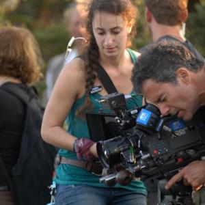 JOE ARCIDIACONO, director of photography, on the cliffs of Monhegan with assistant Olivia. Courtesy of Thomas Hurd, Catatonk Blues