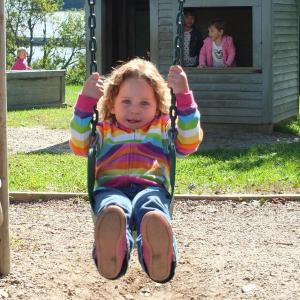 Ella Travis enjoys the swing during morning recess. RYAN LEIGHTON/Boothbay Register