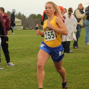Morgan Crocker finished second for BRHS and 13th overall at 22:34. SUE MELLO/Boothbay Register
