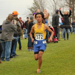 Kyle Alamo finished seventh for BRHS at 19:39. SUE MELLO/Boothbay Register