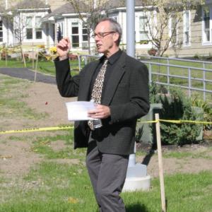 Cullen Ryan, Executive Director of Community Housing of Maine (CHOM), thanks the many people responsible for the rehabilitation of Campbell Creek Village, formerly West Harbor Pines, during the grand opening celebration on September 26. KEVIN BURNHAM/Boothbay Register