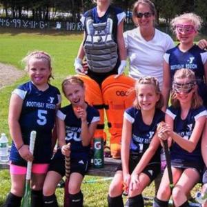 Michelle Bouchard as a field hockey coach. Courtesy of the YMCA
