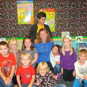 New first grade teacher Lindsey Ingraham, center, surrounded by her students who were “green” for the week. Green means perfect behavior, and their reward was eating lunch in the classroom with her. Students from left are: Dean Brewer, Lilliana Nein, Scarlett O'Brien, Zaid Osman, Angelina Patriotti, Madeline Orchard, Wyatt Lorrain. In front are Lysander LeFerre and Anna Elizarkov. KATRINA CLARK/Boothbay Register New first grade teacher Lindsey Ingraham, center, surrounded by her students who were “green” for the week. Green means perfect behavior, and their reward was eating lunch in the classroom with her. Students from left are: Dean Brewer, Lilliana Nein, Scarlett O'Brien, Zaid Osman, Angelina Patriotti, Madeline Orchard, Wyatt Lorrain. In front are Lysander LeFerre and Anna Elizarkov. KATRINA CLARK/Boothbay Register
