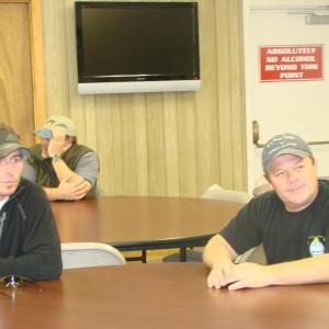 Lobster fishermen Jason Lord of Pemaquid and Mark Brewer of Boothbay meet with others in their line of work at an October 17 meeting of a new lobstering union. Lord fishes out of New Harbor; Brewer, out of Boothbay Harbor. SUSAN JOHNS/Wiscasset Newspaper