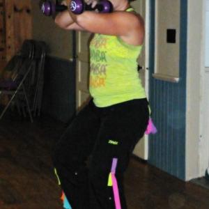 Sarah Brewer has certification in Zumba Toning, Core, and Glutes along with regular Zumba. Toning uses weights to build muscle while still dancing and burning calories. KATRINA CLARK/Boothbay Register
