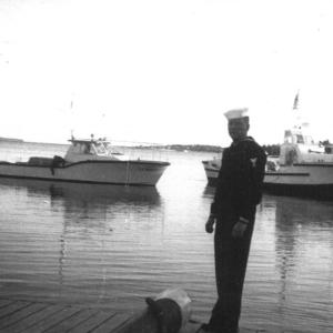 Young Rusty Court in Boothbay Harbor in November of 1965. Courtesy of Rusty Court