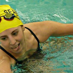 Nicole LaBrecque takes the win in the girls 200-yard IM with a time of 2:44.79. KATRINA CLARK/Boothbay Register