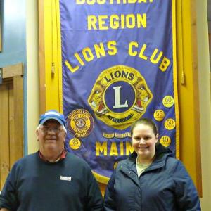 Tom Nickerson, left, and Jenn Hyson, right, standing in the Lions Clubhouse. The Boothbay Region Lions began in 1953, and the clubhouse was purchased in 1960. KATRINA CLARK/Boothbay Register