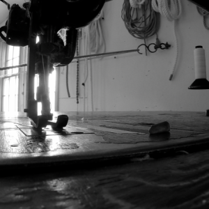An old sewing machine at Nat Wilson’s shop that’s used to seam the sails of the Charles W. Morgan sailing ship. It was not uncommon to have machine sewn sails in the 19th Century. RYAN LEIGHTON/Staff Reporter