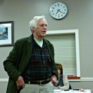 Bob Horne of Boothbay Harbor urges the town to not let the old tennis courts become more parking. KATRINA CLARK/Boothbay Register