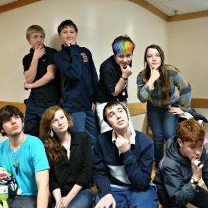 Members of the Boothbay Region Student Health Advisory Board doing what they call “The Quinn Look.” Top row, left to right: freshman Draco Peaslee, freshman Zack Blackman, freshman Kenny Hicks and eighth grader Lil Sherburne. Bottom row, left to right: Senior Quinn Pickett (the namesake of the pose), freshman Tori Rackliff, freshman Jacob Bishop and freshman Noah Sherburne. KATRINA CLARK/Boothbay Register