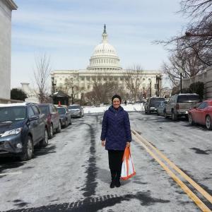 Mrs. Goldhirsch goes to Washington, D.C. Sharon Goldhirsch is pictured in front of the Capitol building in Washington, D.C. Goldhirsch just returned from a summit for patients like her who struggle with kidney disease. Courtesy of Sharon Goldhirsch