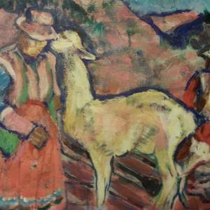 "Aymara Women Peru" a watercolor by Boothbay artist Dolly Rollins. The painting is the sole entry from Maine in the 74th Annual International Open Exhibition in Tacoma, Wash. Courtesy of Dolly Rollins Dolly Rollins watercolor