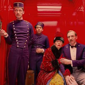 In a scene from the comedy-drama “The Grand Budapest Hotel,” Tony Revolori portrays lobby boy Zero Moustafa, Tilda Swinton, a rich heiress, and Ralph Fiennes a legendary concierge, M. Gustave. Courtesy of The Harbor Theatre The Grand Budapest Hotel