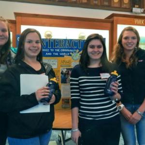 In attendance at the "Together We Can" Interact Club conference at York High School on Saturday, March 29 are Boothbay Region High School students, from left, Chelsie Graves, Mackenzie Colby, Genevieve Taylor, Hannah Morley and Samantha Carter. Courtesy of Debbie Graves Interact