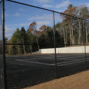 The new tennis courts on the school grounds will be painted sometime this spring. KEVIN BURNHAM/Boothbay Register