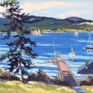 Keith Oehmig, “Sailing off Northeast Harbor,” oil on board, 20 by 24 inches Keith Oehmig, "Sailing off Northeast"