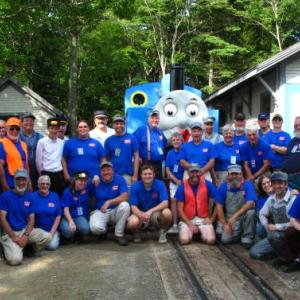 The museum’s largest event of the year, Day Out With Thomas, draws nearly 8,000 visitors to the region over six days each August. It takes a large team of volunteers to bring that magical experience to life for fans of the True Blue Engine. Courtesy of the Boothbay Railway Village