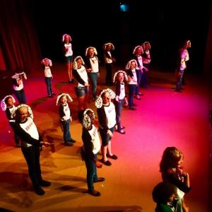 A scene from “101 Dalmations” last weekend at the Boothbay Playhouse. Courtesy of Emily Mirabile 101 Dalamtions YMCA Music Camp Boothbay