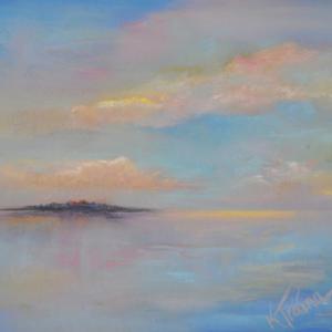 "Summer Island," by Edgecomb artist Kim Skillin Traina will be part of the new exhibit at the Damariscotta River Grill opening June 9. Kim Traina's Summer Island