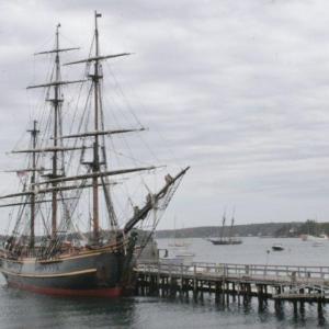 THE BOUNTY was a frequent visitor to the Midcoast region. It was at the Boothbay Harbor Shipyard a month before its fateful voyage. File photo